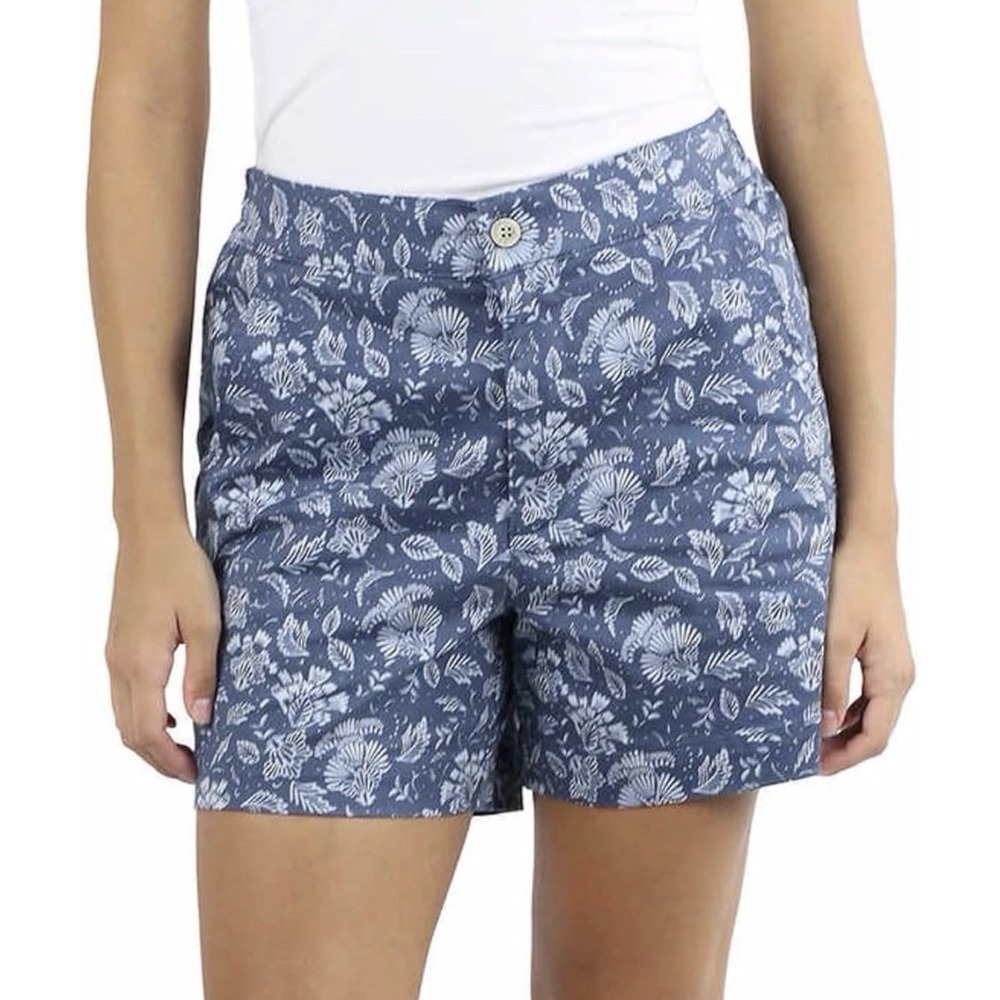 Jachs Girlfriend Blue White Floral Cotton Modal Shorts Womens Small 1751946